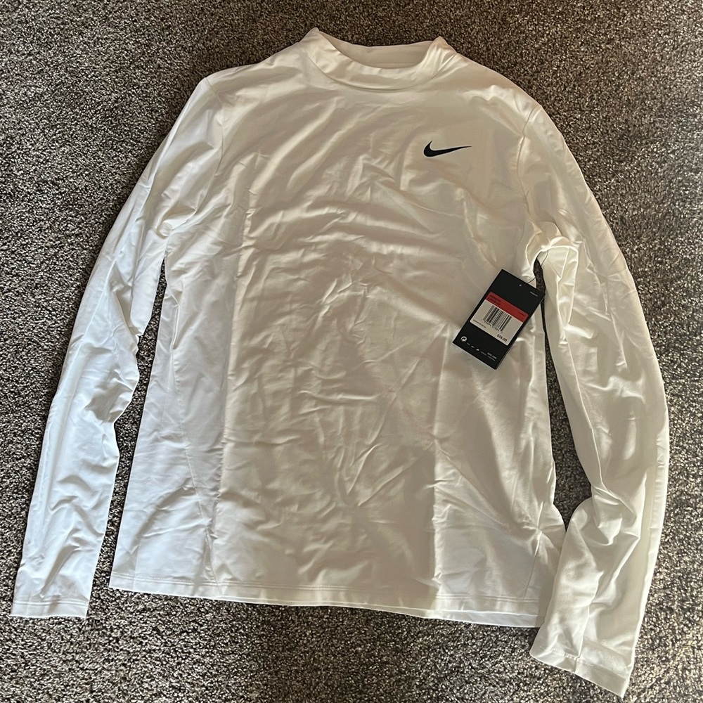 White Nike dri fit long sleeve